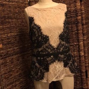 Sleeveless Lace Peplum Top